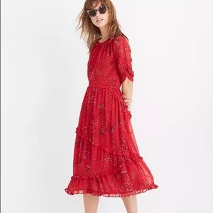 Madewell Windpoppy Ruffle Midi Dress